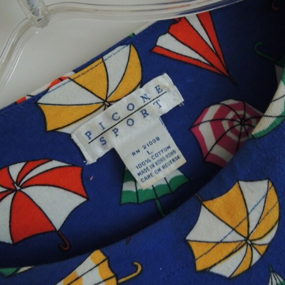 Ladies 2 Pc Shorts Skort Set Size L (Size M) Umbrella Print by Picone Sport NWOT - Picture 9 of 16